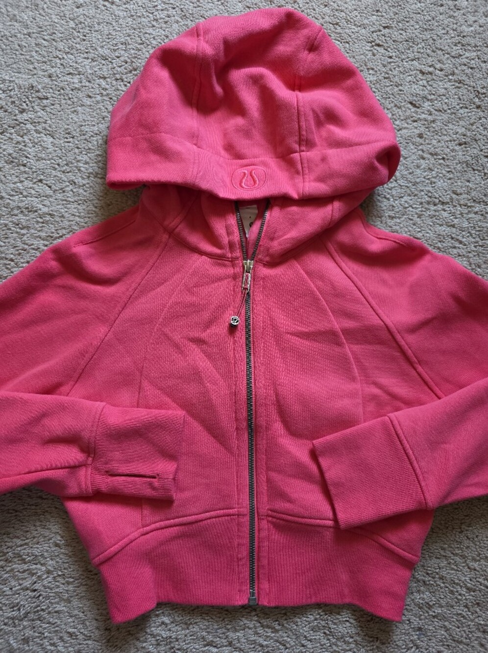 Lululemon Scuba Full Zip Cropped Hoodie Lip Gloss Pink 4